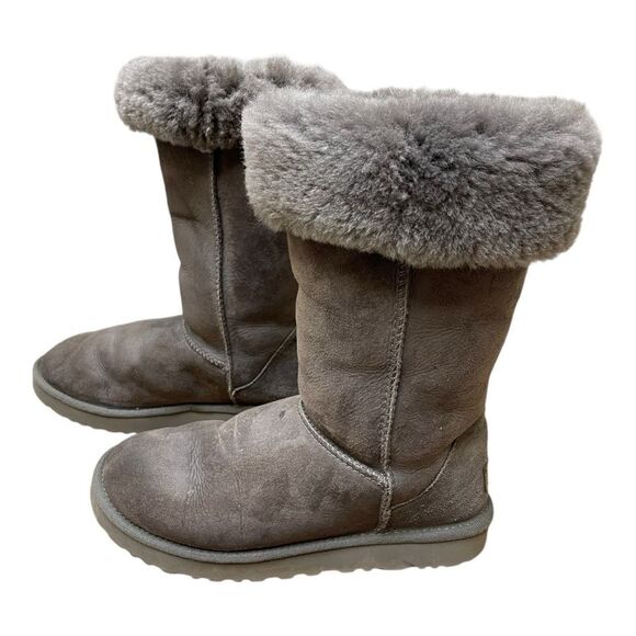 UGG Gray Suede Tall  Classic Boots Size 9 Winter Warm Outdoor - Picture 9 of 9